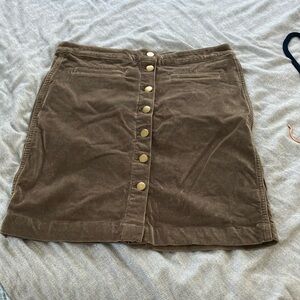 Brown Button-Front Women's Skirt